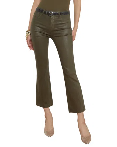 L'agence Kendra High-rise Crop Flare Jean In Green