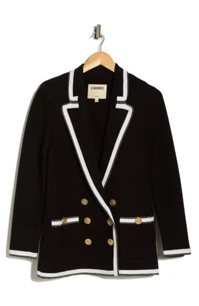 L'agence Kenji Oversize Knit Blazer In Black