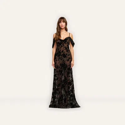 L'agence Kenna Velvet Gown In Black