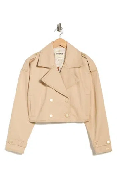 L'agence Kento Crop Cotton Trench Coat In Neutral