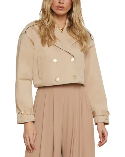 L'agence Kento Crop Trench Coat In Brown