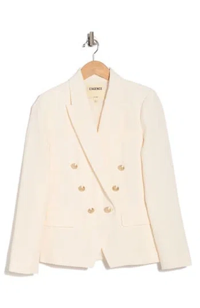 L'agence Kenzie Double Breasted Blazer In Neutral