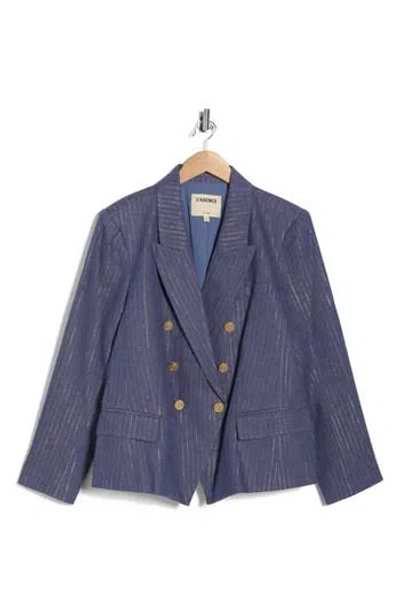 L'agence Kenzie Double Breasted Blazer In Blue