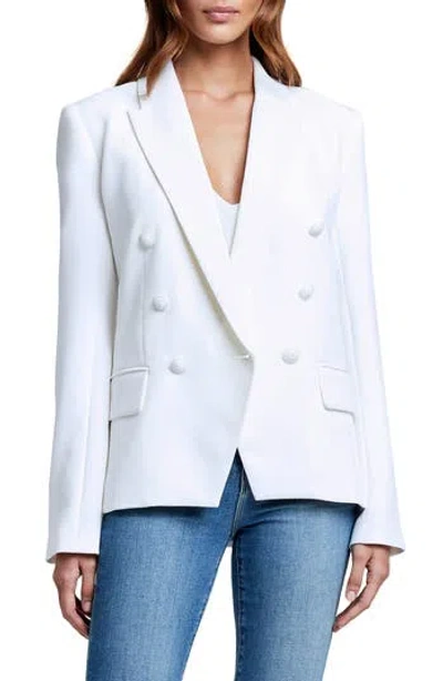 L'agence Kenzie Double Breasted Blazer In White