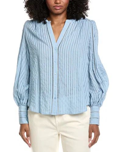 L'agence Kiera Ladder Trim Blouse In Black