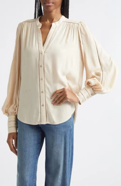 L'agence Kiera Ladder-trim Blouse In Neutral