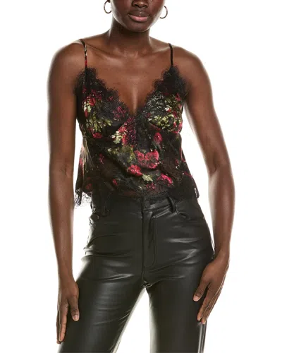 L'agence Kimber Silk Tank Top In Aush-black/rd Lush Rose