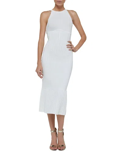 L'agence Lagence Kimi Pleat Hem Knit Dress In White