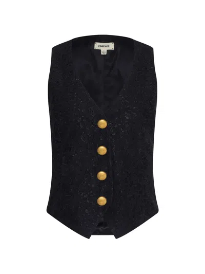 L'agence Kino Lace Waistcoat In Black
