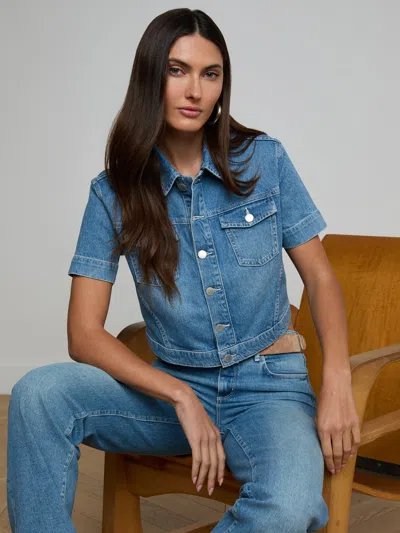 L'agence Kirstie Jean Shirt Jacket In Blue