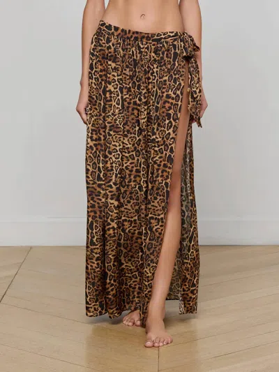 L'agence Klaire Cover-up Skirt In Leopard In Animal Print