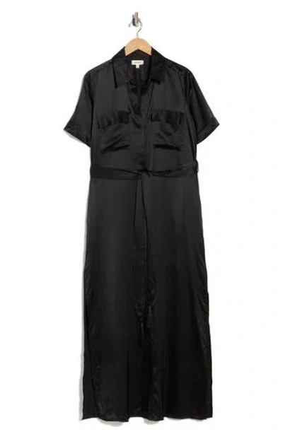 L'agence Klement Silk Shirtdress In Black
