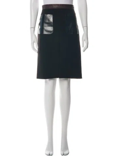 Pre-owned L'agence Knee-length Skirt In Black/burgundy