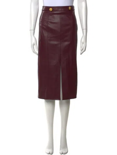 Pre-owned L'agence Knee-length Skirt In Burgundy