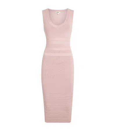 L'agence Knitted Taren Midi Dress In Pink