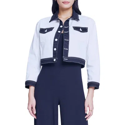 L'agence Koda Colorblock Crop Jacket In Multi