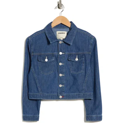 L'agence Koda Crop Denim Jacket In Blue