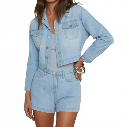 L'agence Koda Cropped Chambray Jacket In Dakota In Burgundy