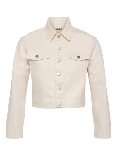 L'agence Koda Cropped Jacket In Neutral
