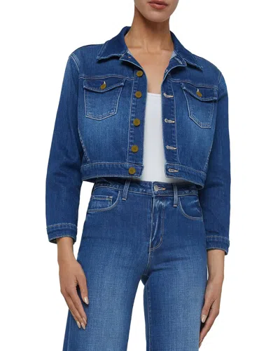 L'agence Koda Crop Jacket In Blue