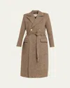 L'agence Kolina Belted Twill Long Coat In Brown