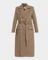 L'agence Kolina Belted Twill Long Coat In Brown