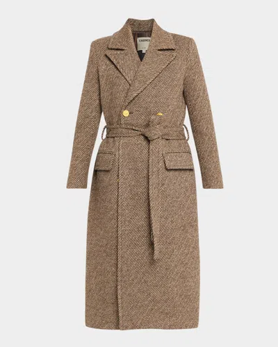 L'AGENCE KOLINA BELTED TWILL LONG COAT