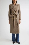 L'agence Kolina Double Breasted Wool Blend Coat In Brown