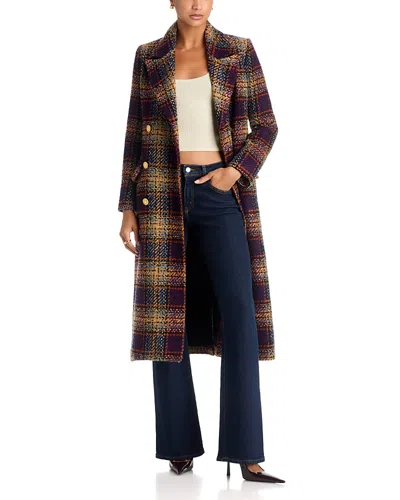 L'agence Kolina Wool Blend Belted Long Coat In Blue