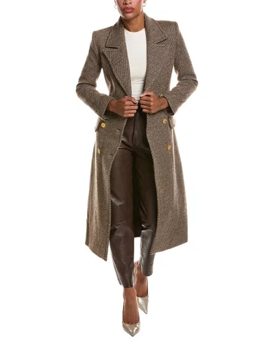 L'agence Kolina Wool-blend Long Coat In Brown