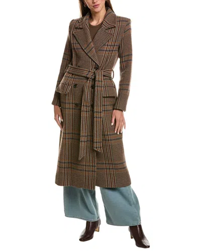 L'agence Kolina Wool-blend Long Coat In Brown