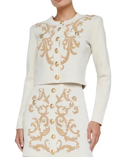 L'agence Kota Jacquard Cardigan In Neutral