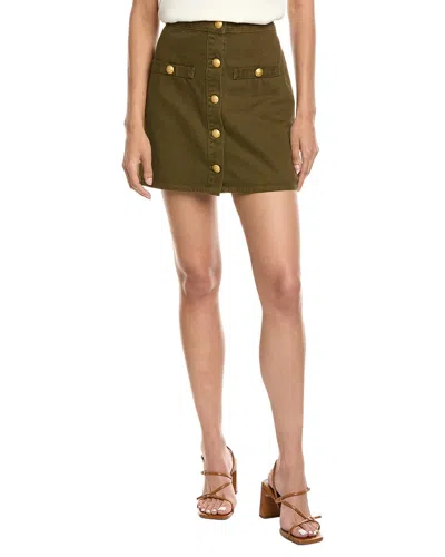 L'agence Kris Button Front Mini Skirt In Green