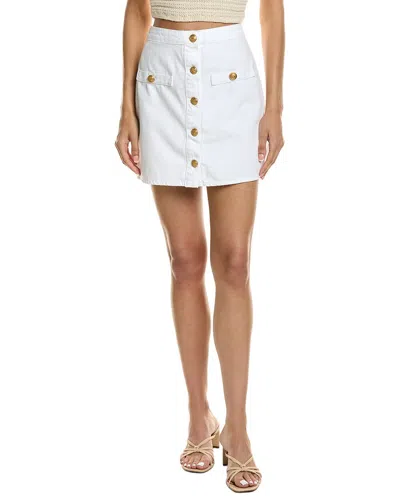 L'agence Kris Button Front Mini Skirt In White
