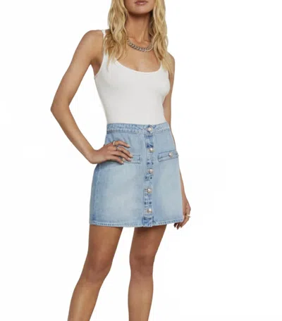 L'agence Kris Denim Mini Skirt In Fontana In Blue