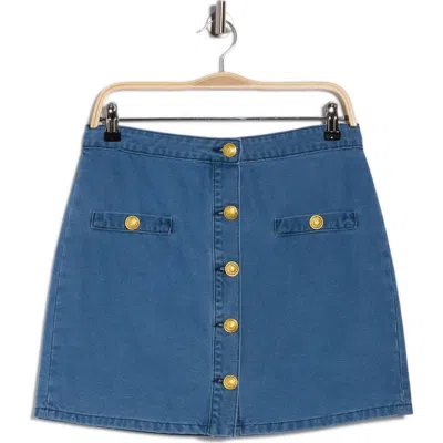 L'agence Kris Denim Miniskirt In Blue