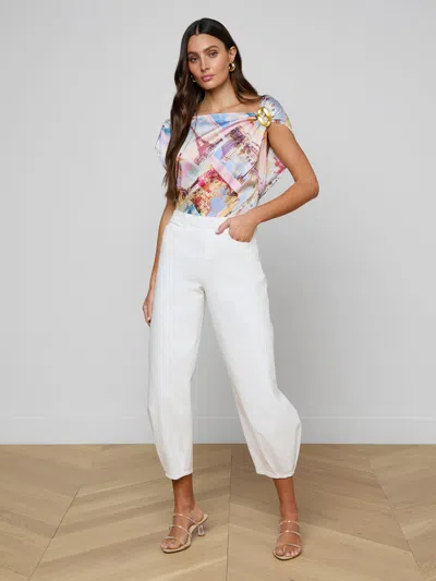 L'agence Krista Tapered Leg Pant In White