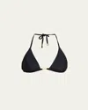 L'agence Kristin Solid Triangle Bikini Top In Blue