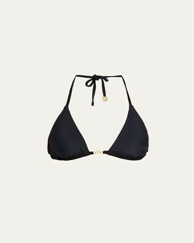 L'agence Kristin Solid Triangle Bikini Top In Blue