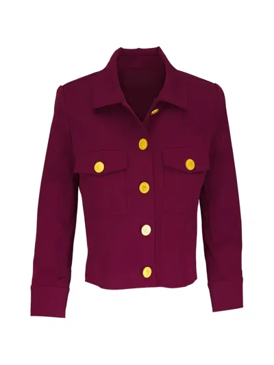 L'agence Kumi Button-fastening Cropped Jacket In Red