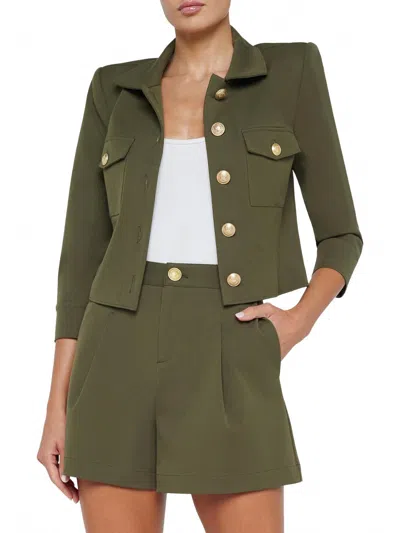 L'agence Kumi Croppd Fitted Jacket In Ivy Green