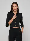 L'agence Kumi Cropped Fitted Jacket In Black