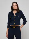 L'agence Kumi Cropped Jacket In Blue