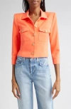 L'agence Kumi Fitted Crop Jacket In Electric C