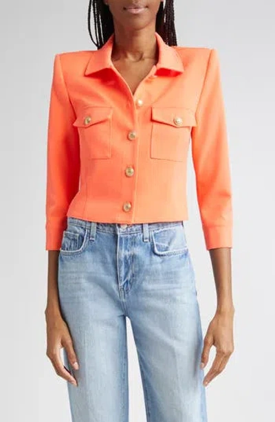 L'agence Kumi Fitted Crop Jacket In Electric C