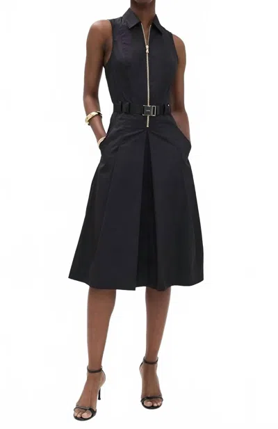 L'agence Kylo Belted Shirt Dress Black In Animal Print