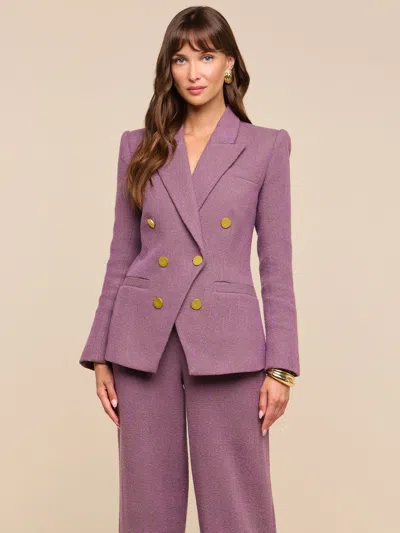 L'agence Kyomi Double-breasted Blazer In Dusky Orchid Multi