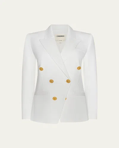 L'agence Kyomi Double-breasted Blazer In White