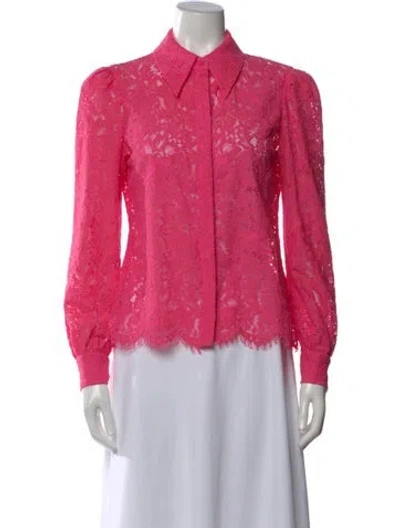 Pre-owned L'agence Lace Lace Pattern Blouse In Pink