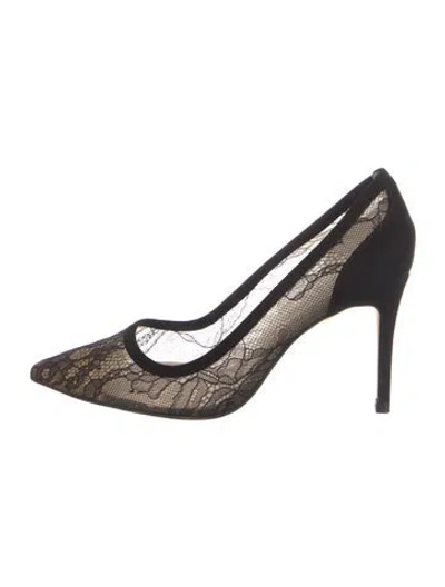 Pre-owned L'agence Lace Lace Pattern Pumps In Black
